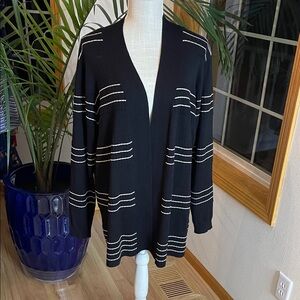 Elegant Black and White Women's Cardigan